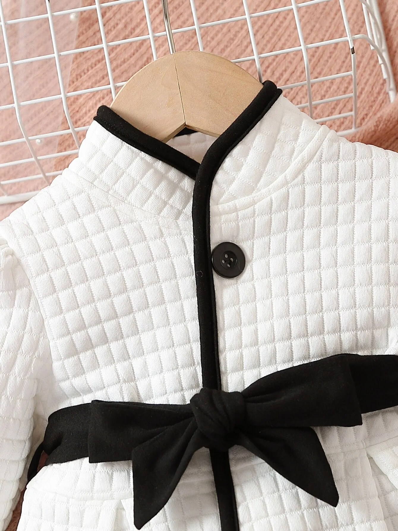 Conjunto de vestido térmico para niñas con cinturón y cárdigan - imagen 5