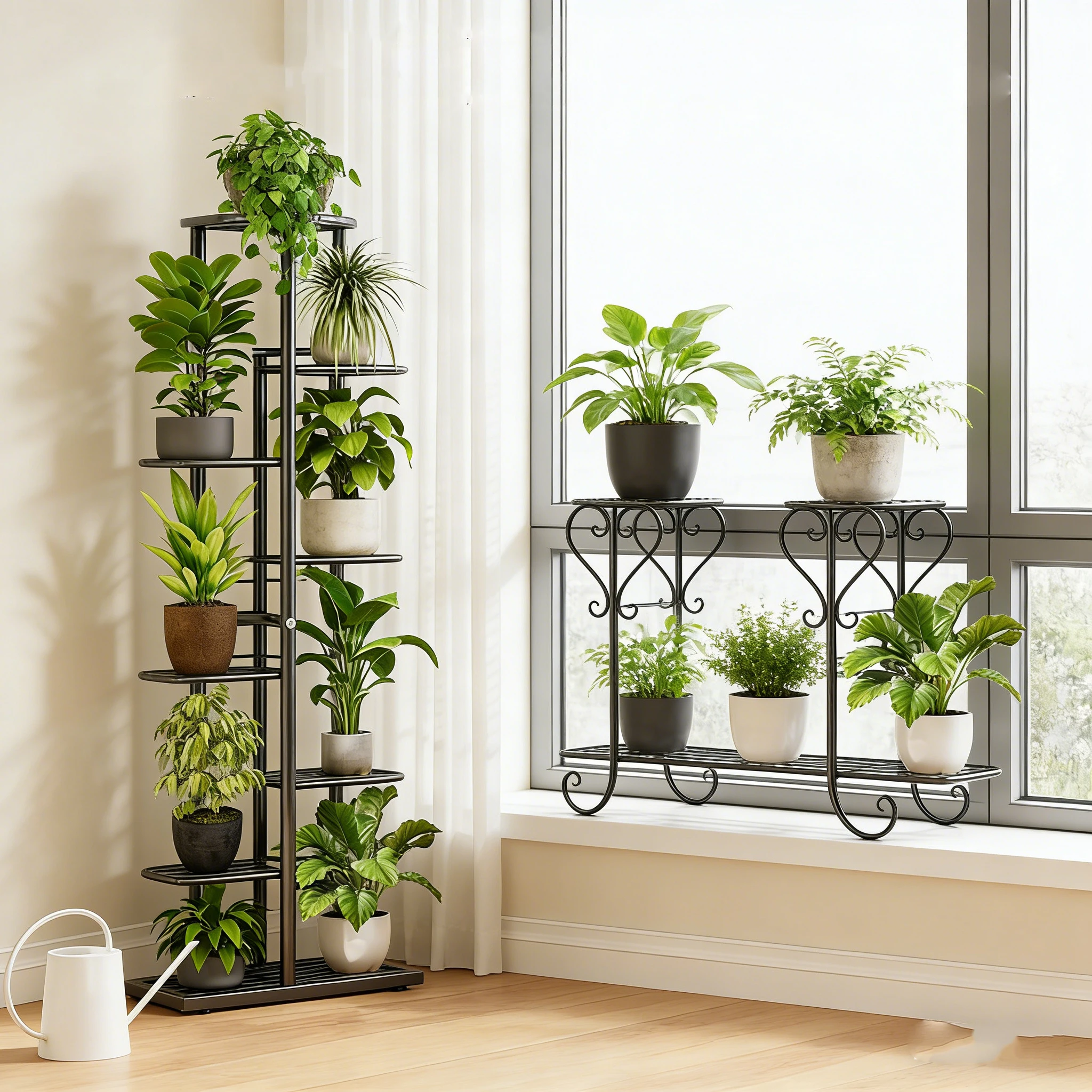 Soporte para plantas vertical rodante de varios niveles con ruedas - imagen 5