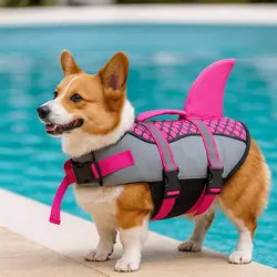 Chaleco salvavidas reflectante impermeable con asa para perro