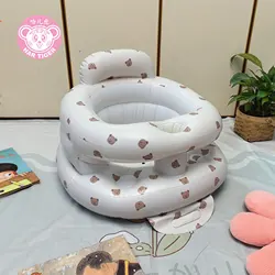 Silla de baño portátil para bebé inflable de PVC, asiento seguro