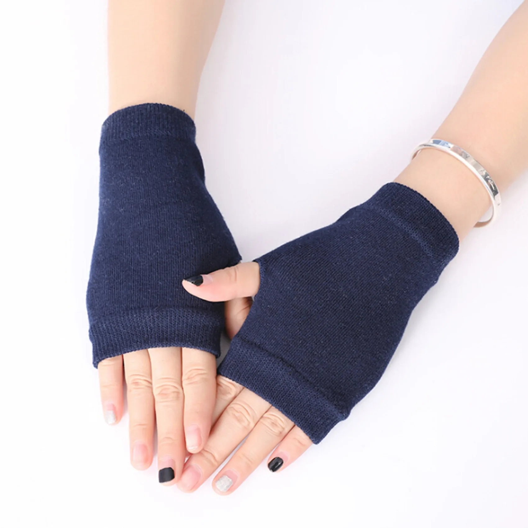 Guantes sin dedos de punto cortos estilo punk unisex - imagen 3
