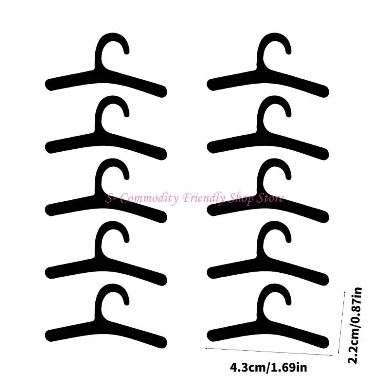 Perchas de madera para muñecas mini de juguete, guardar ropa - imagen 3