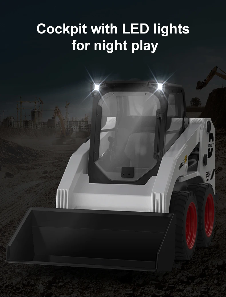 Escenario de juego múltiple con varias excavadoras RC DOUBLE E