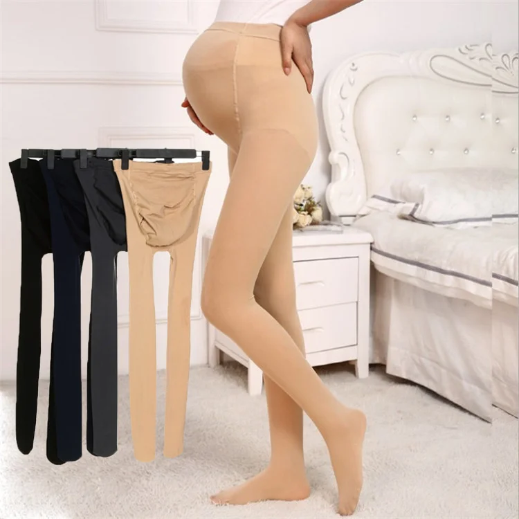 Pantimedias de maternidad de terciopelo con soporte ventral LAWADKA