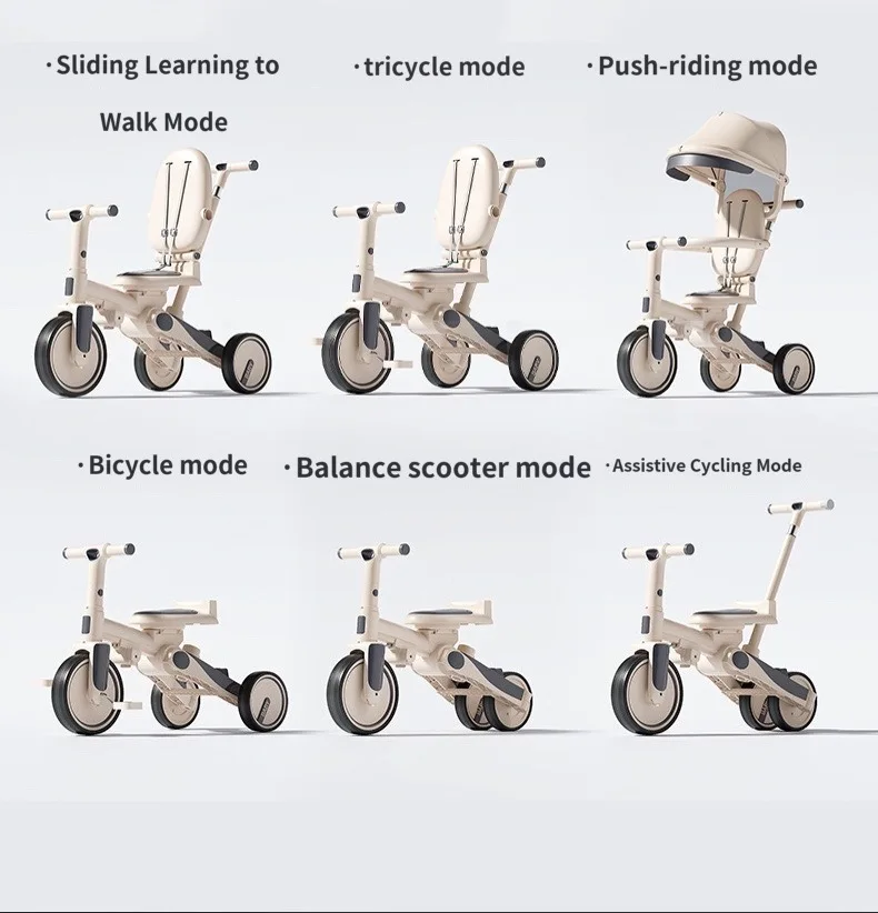Triciclo para bebé multifunción con pedal y modo paseo - imagen 2