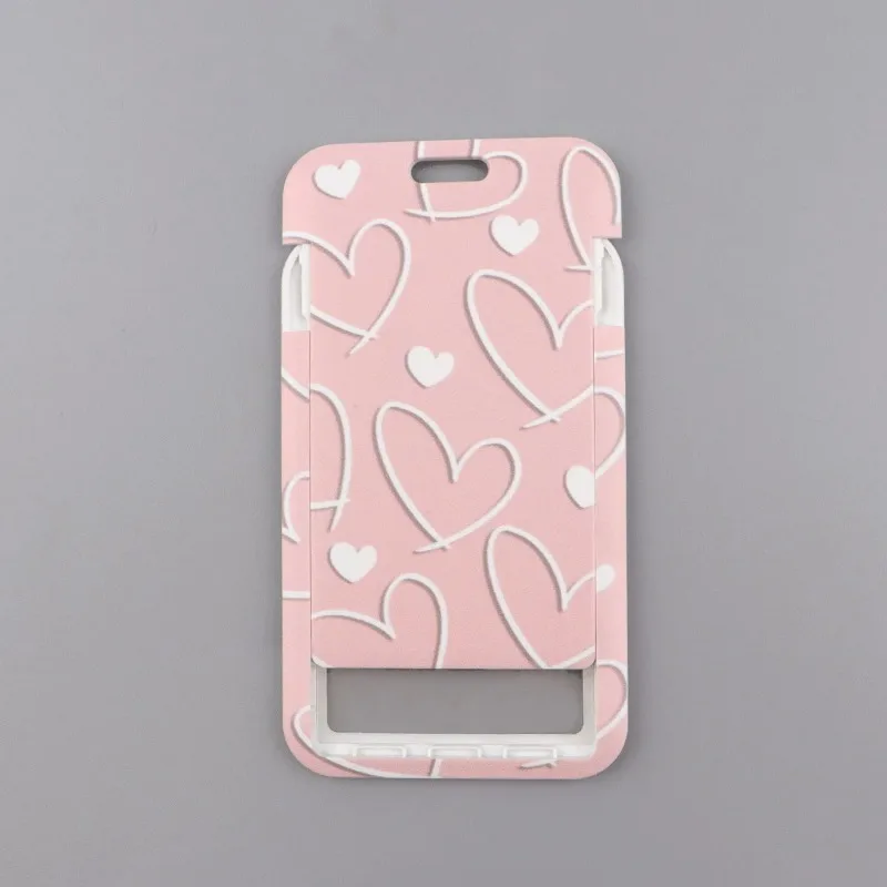 Cordón porta credenciales rosa con diseño de amor - imagen 2