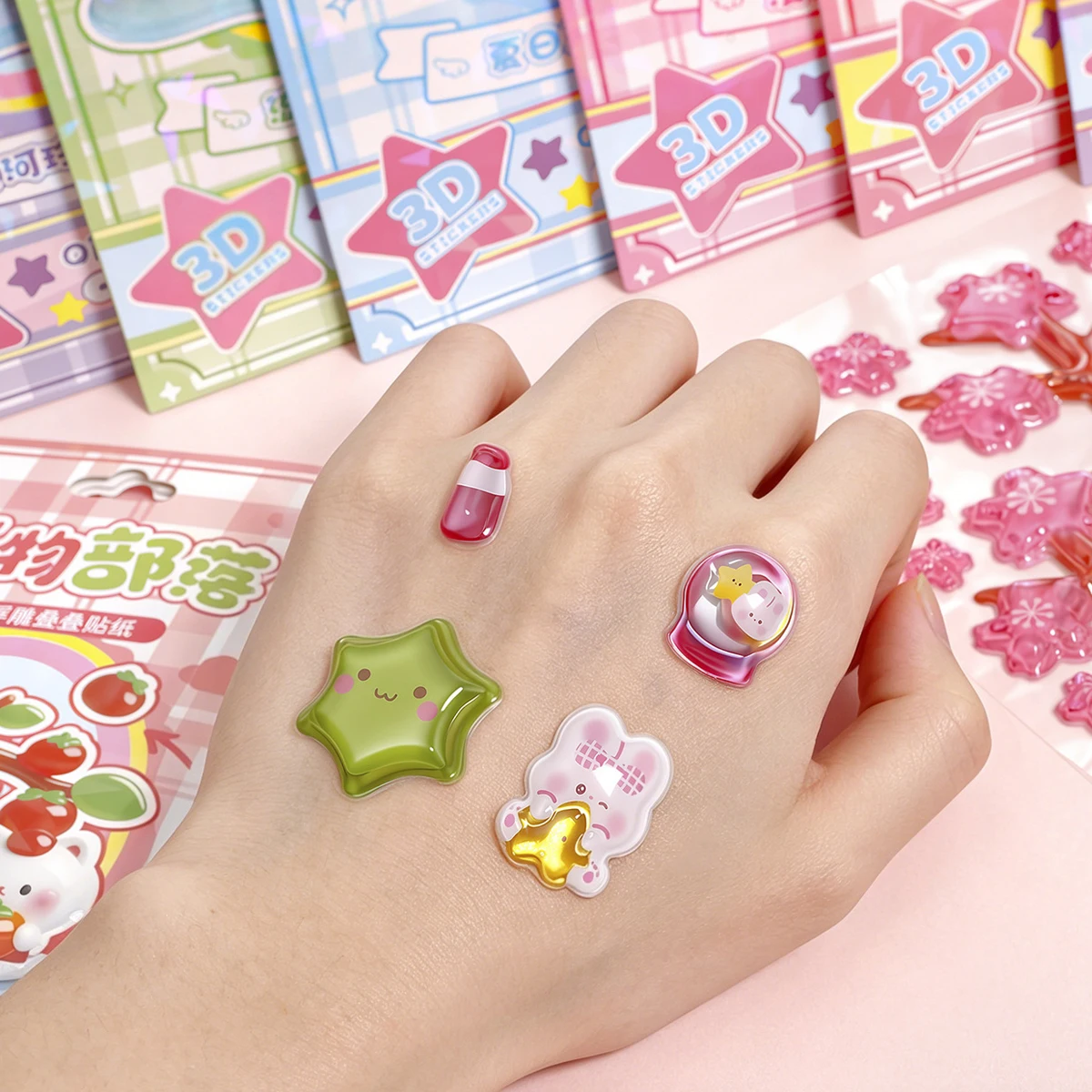 Pegatinas 3D apilables con relieve adhesivas kawaii para manualidades - imagen 3