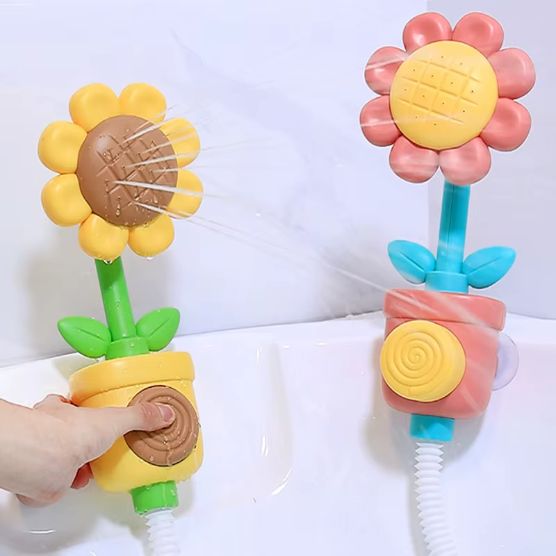 Ducha de baño para bebé con rociador de girasol y juguete acuático - imagen 3