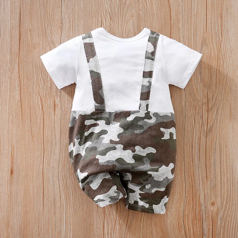 Pijama mono bebé camuflaje algodón manga corta verano - imagen 5