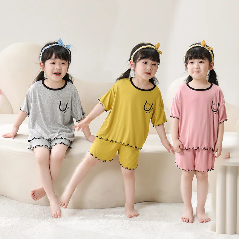 Pijama infantil de algodón suave – Color liso primavera - imagen 4