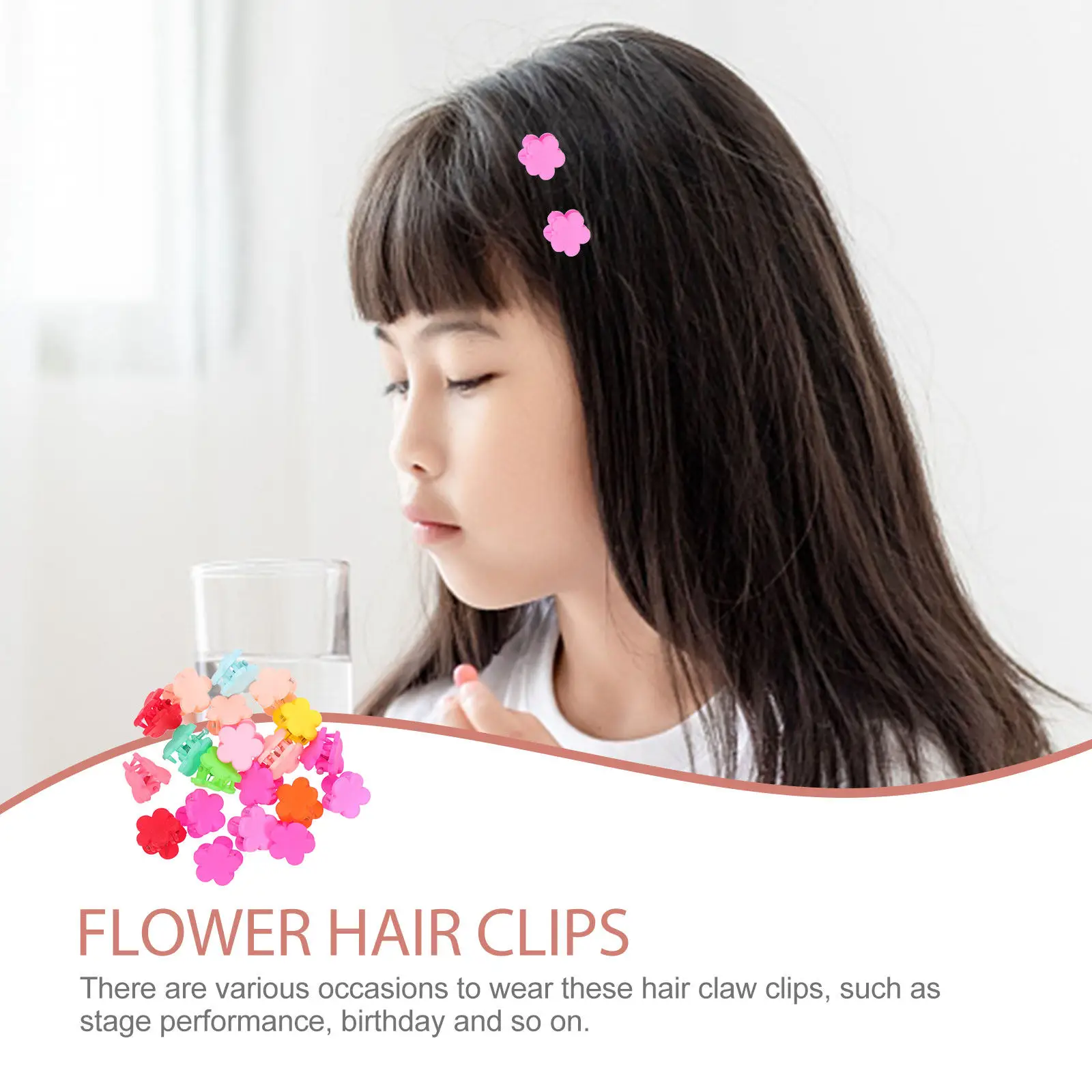 Pinzas para el cabello bebé con flores y motivos de animales - imagen 4