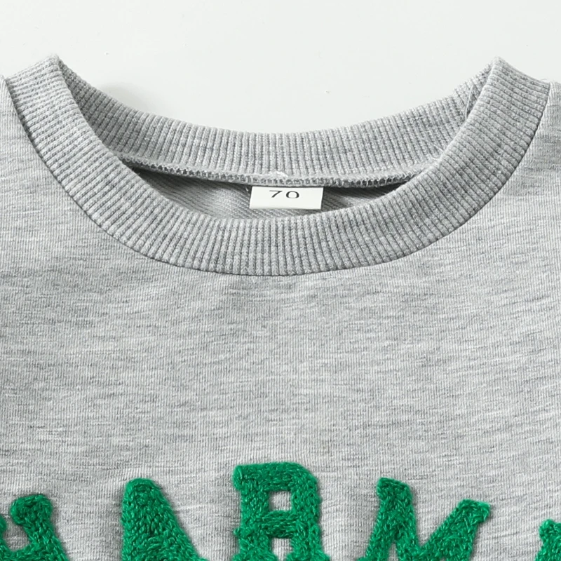 Sudadera infantil de entretiempo cuello redondo con estampado de trébol - imagen 2