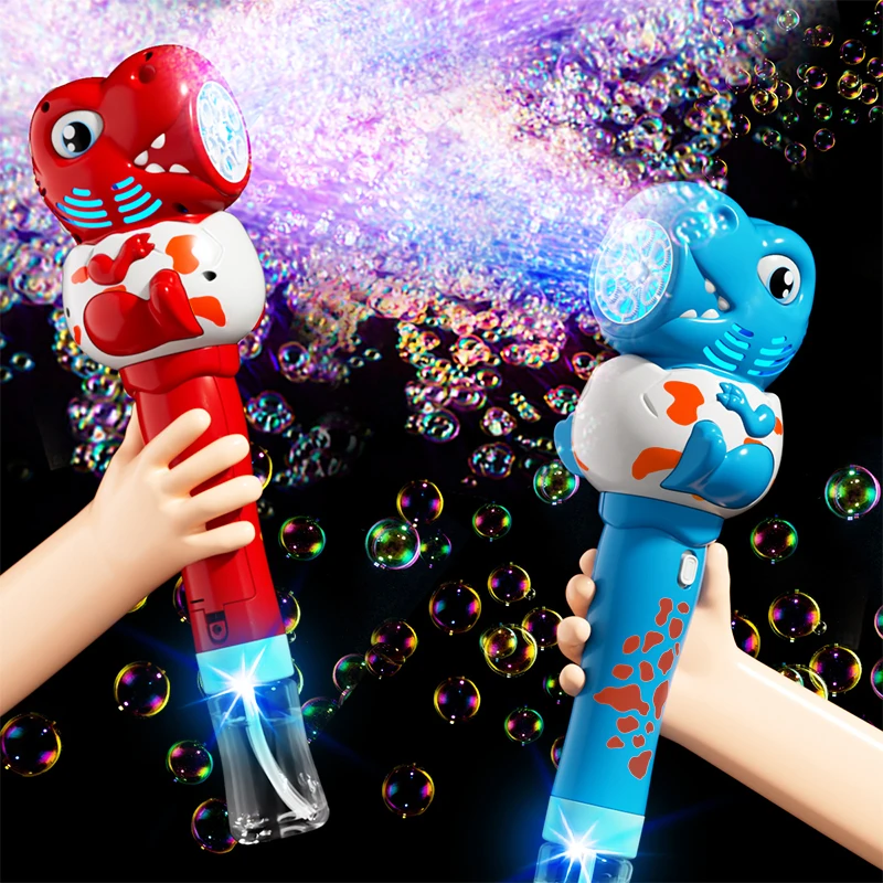 Pistola de burbujas eléctrica dinosaurio con luz, automática - imagen 4
