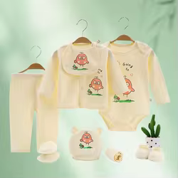 Conjunto ropa algodón bebé niña 0-3 meses – Mono pájaros y pantalones