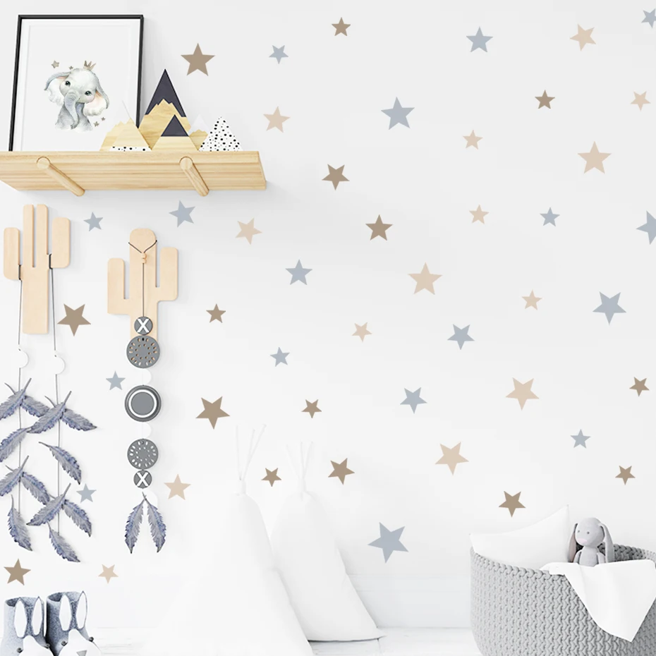 Pegatinas pared removibles con estrellas ilustradas para guardería - imagen 3