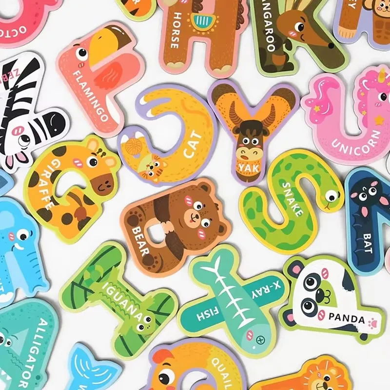 Pegatinas magnéticas de animales y letras para refrigerador educativo - imagen 3