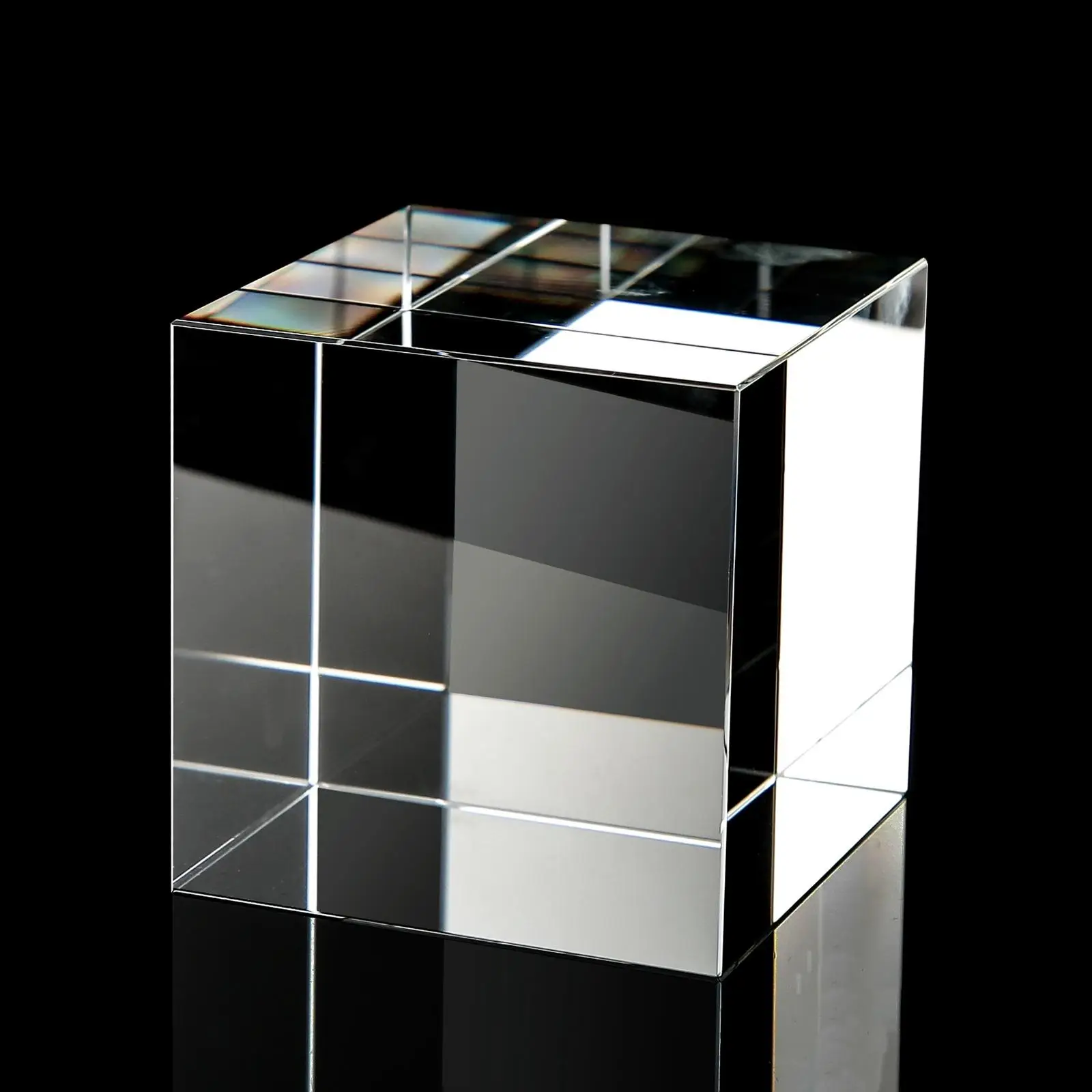 Prisma de cristal cúbico transparente para decoración de escritorio - imagen 3