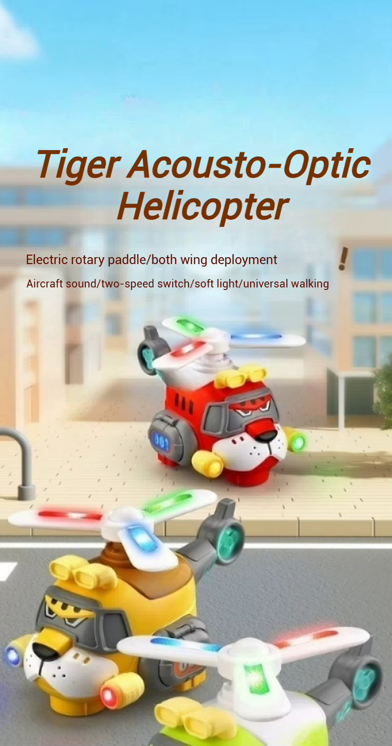 Helicóptero de juguete con luz y sonido en forma de tigre