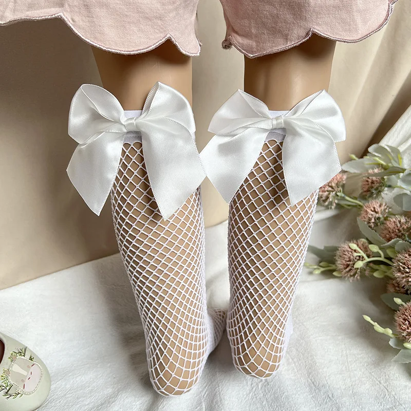 Calcetines de malla con lazo para niña – Rejilla transpirable verano - imagen 3