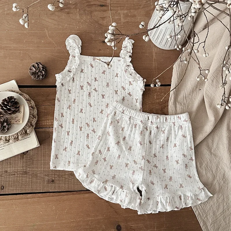 Conjunto floral bebé sin mangas con volantes 0-4 años - imagen 4