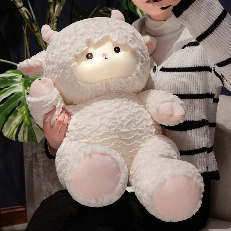 Peluche de oveja cordero blanco estilo tierno, suave y abrazable - imagen 4