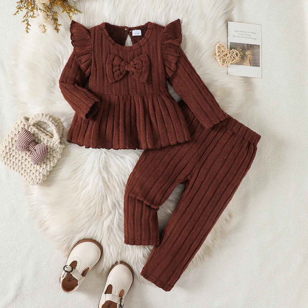 Conjunto con top de lazo y pantalón para niña - imagen 2