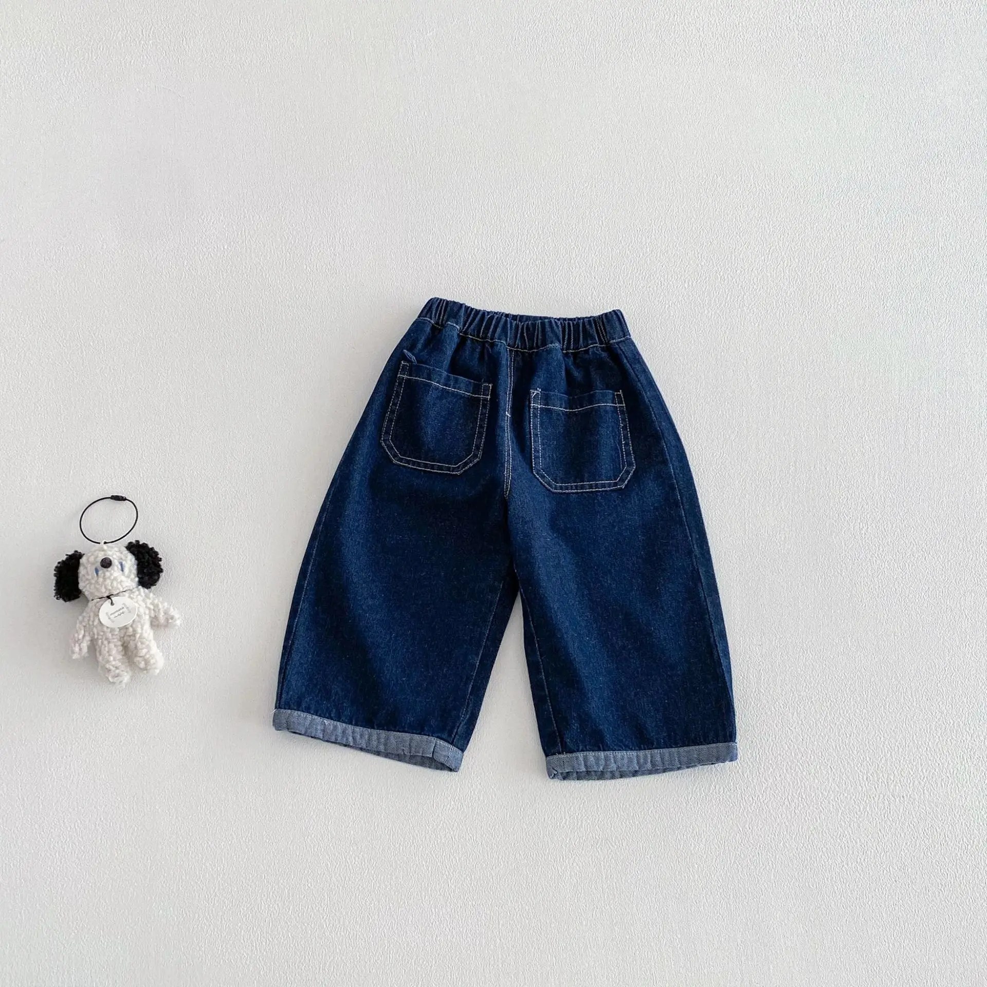 Vaqueros rectos infantiles estampados de perritos – estilo coreano - imagen 3