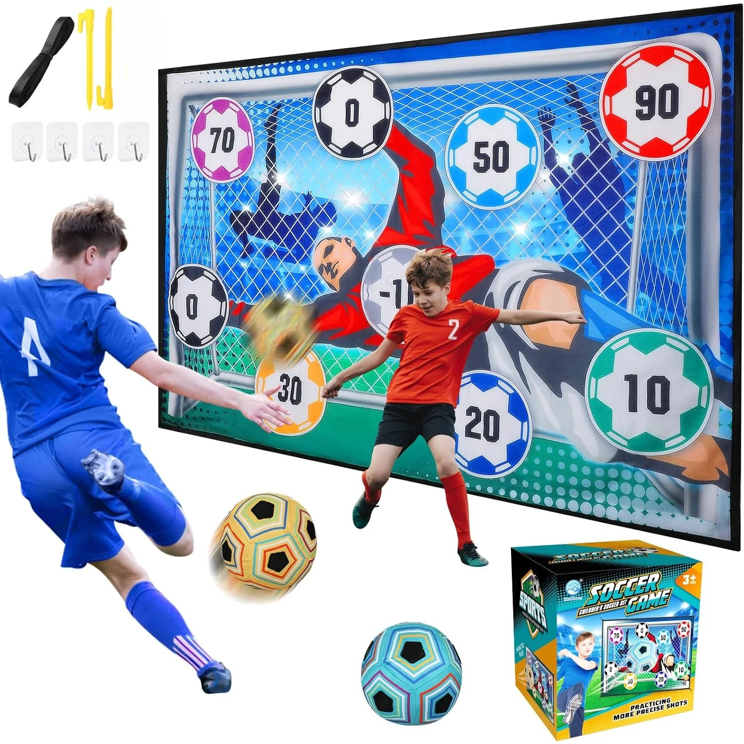 Set de fútbol para niños: balón Velcro y portería plegable infantil - imagen 3