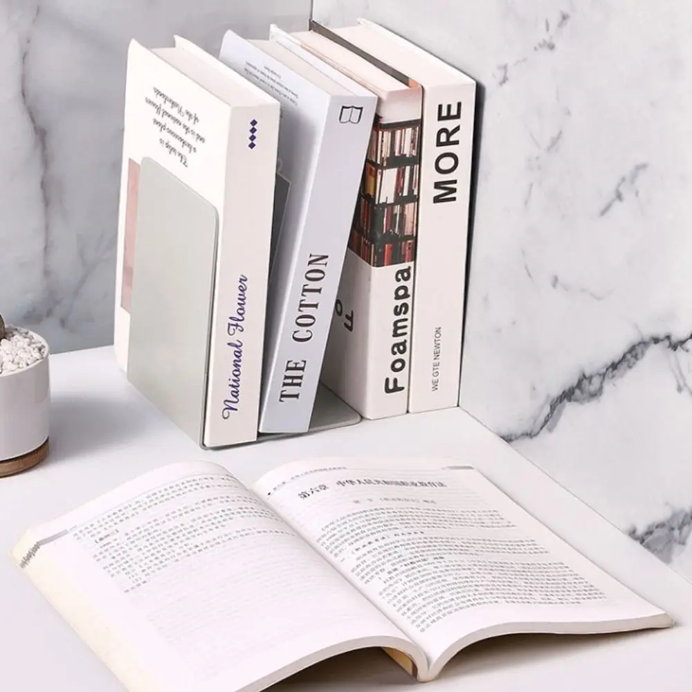 Sujeta libros en forma de L para escritorio, soporte duradero - imagen 3