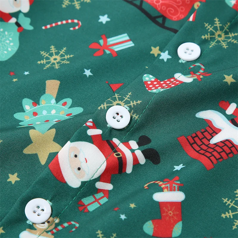 Conjunto navideño de camisa y pantalón de manga larga para niños - imagen 2