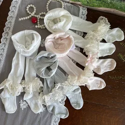 MILANCEL pantimedias de verano para niña con lazo y encaje festivo