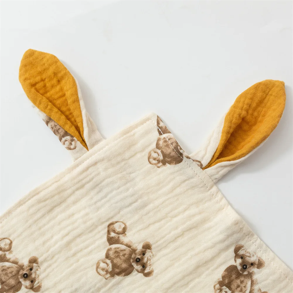 Set de toallas para bebé con oreja de conejo y algodón de gasa - imagen 2
