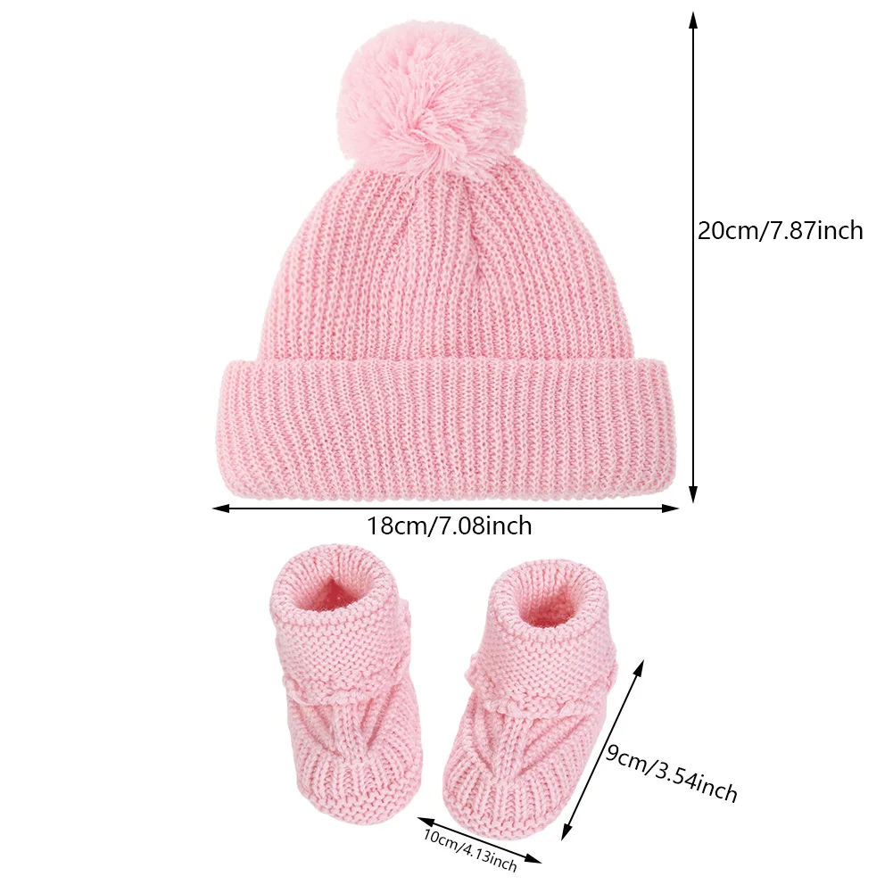 Gorro de punto con pompón para bebé de algodón suave - imagen 2