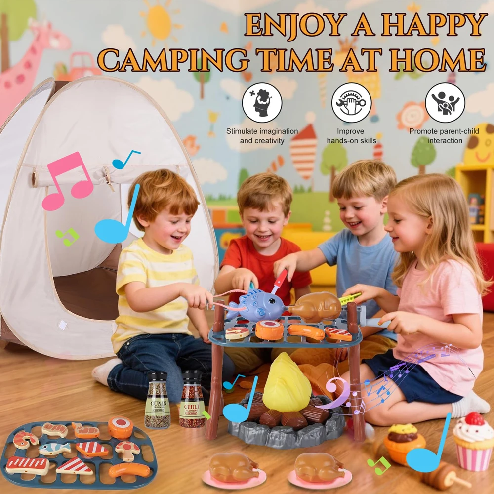 Tienda de campaña infantil con juego de alimentos en miniatura - imagen 3