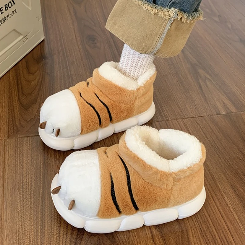 Zapatillas de estar en casa de felpa cálida con diseño animal