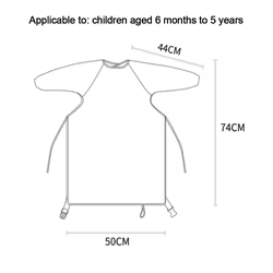 Babero impermeable con manga larga fácil de limpiar para niños