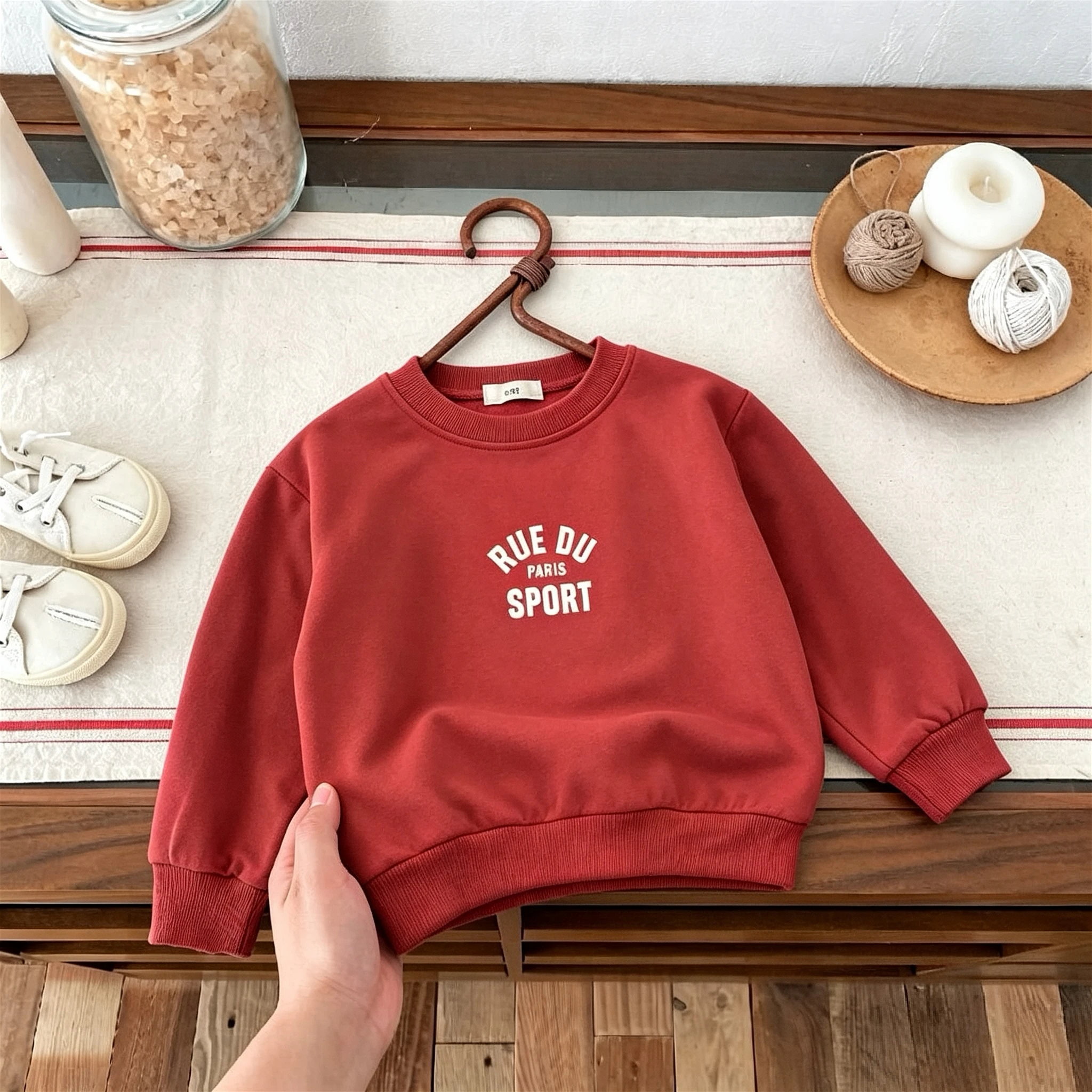 Sudadera con capucha de algodón para niños estampado otoñal - imagen 3