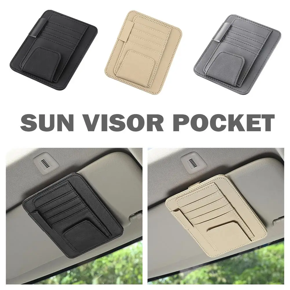 Organizador de visera para coche con bolsillos y porta gafas de sol - imagen 2