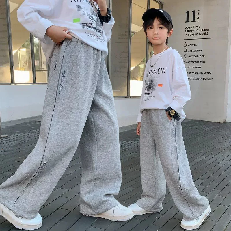 Pantalones de chándal para niños pierna ancha rectos otoño - imagen 3