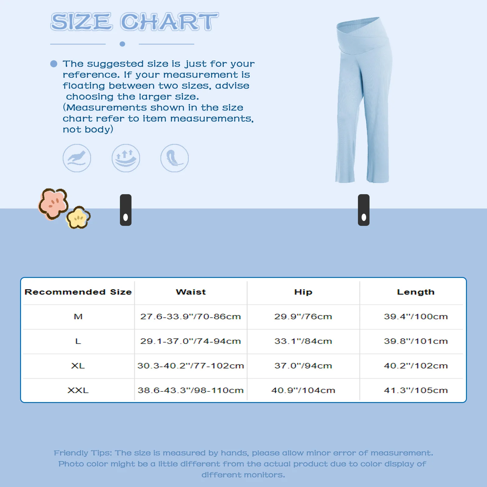 Pantalones de maternidad de pierna ancha con cintura ajustable - imagen 5