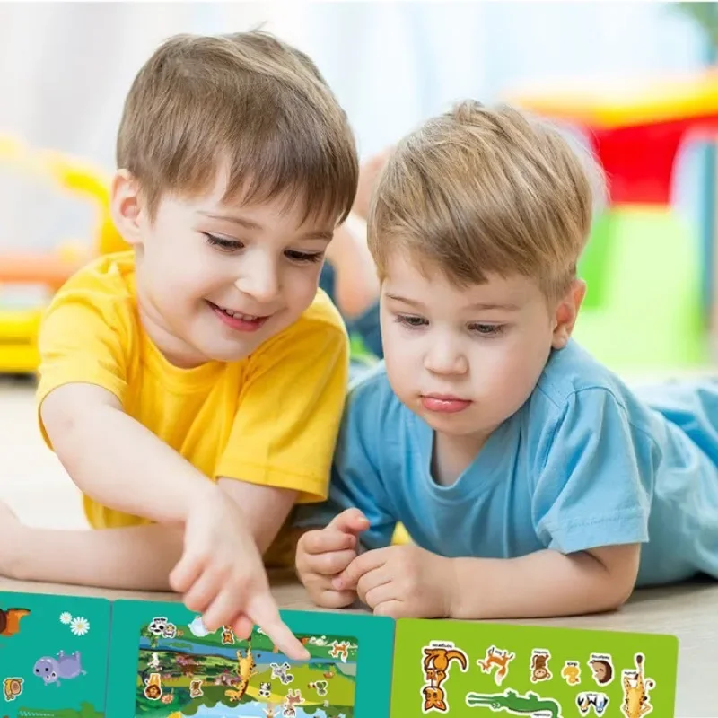 Libro de pegatinas reutilizable de dibujos animados infantiles - imagen 4
