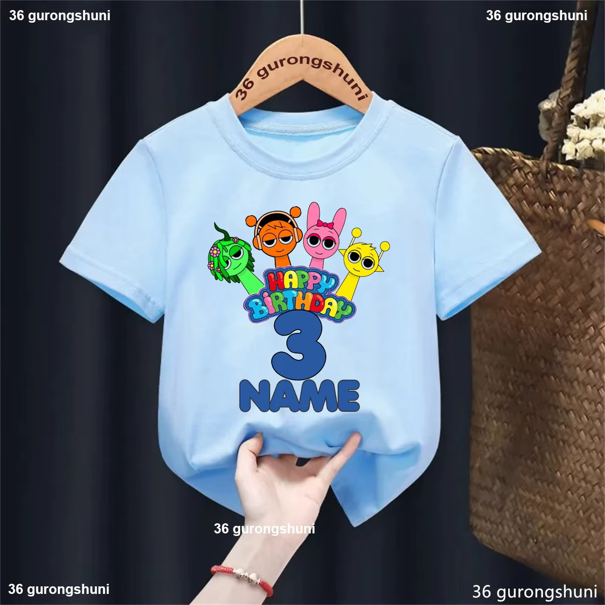 Vista completa de la camiseta personalizada Sprunki