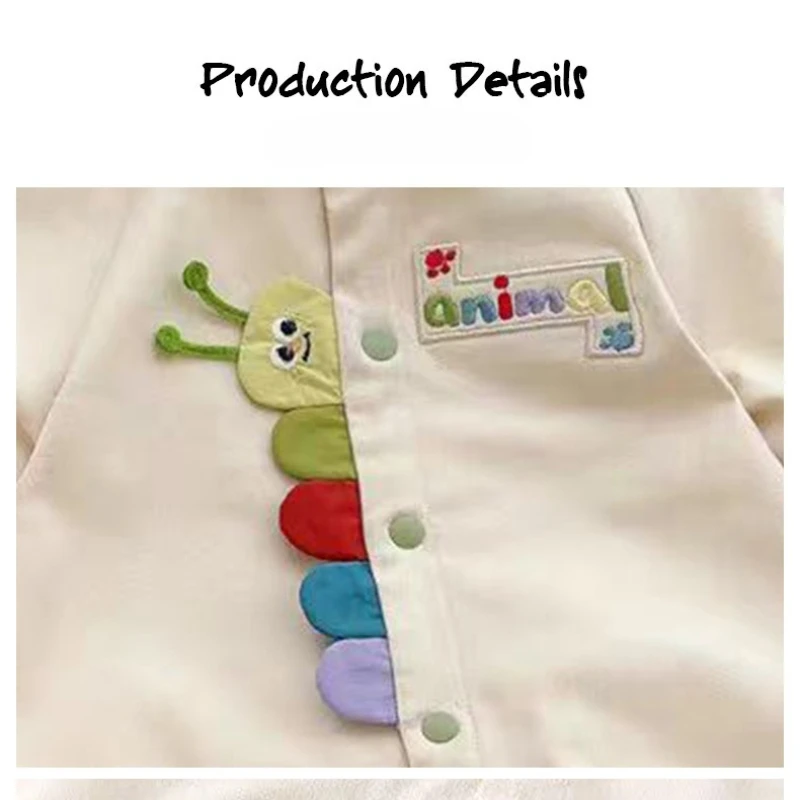 Pelele de oruga a rayas con cuello polo de manga larga unisex