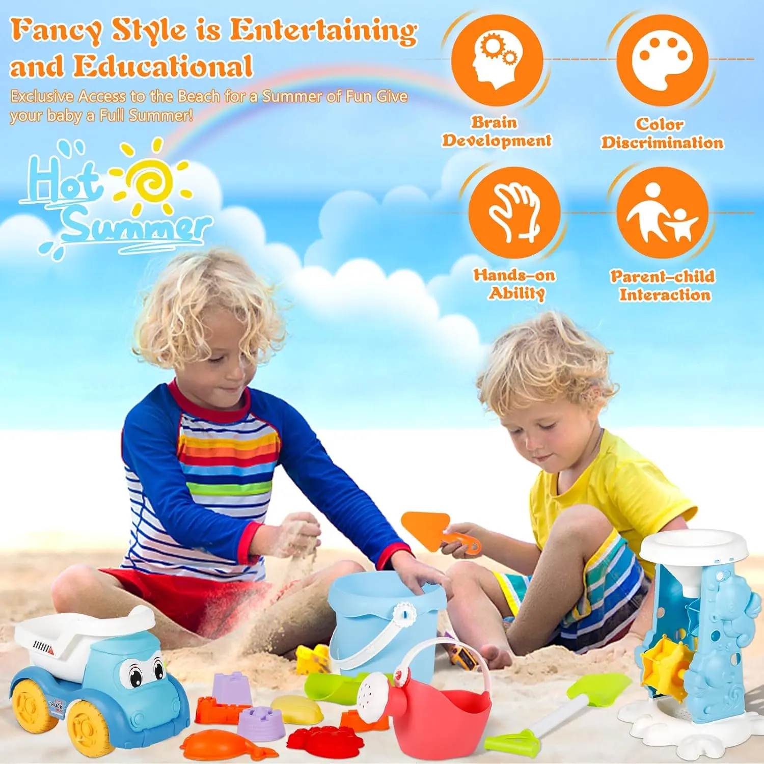 Juguetes de playa para niños: cubo, pala y rastrillo - imagen 3