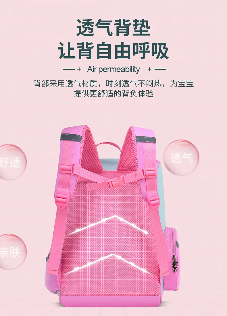 Vista lateral de mochila unicornio para niñas