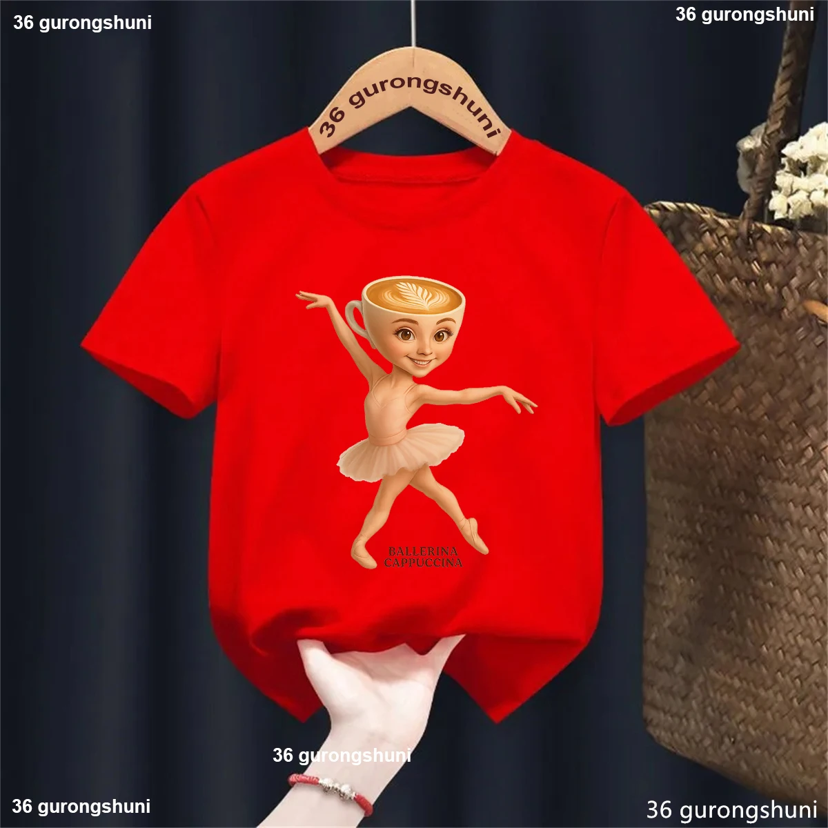 Camiseta de niña de verano con estampado bailarina Cappucina - imagen 5
