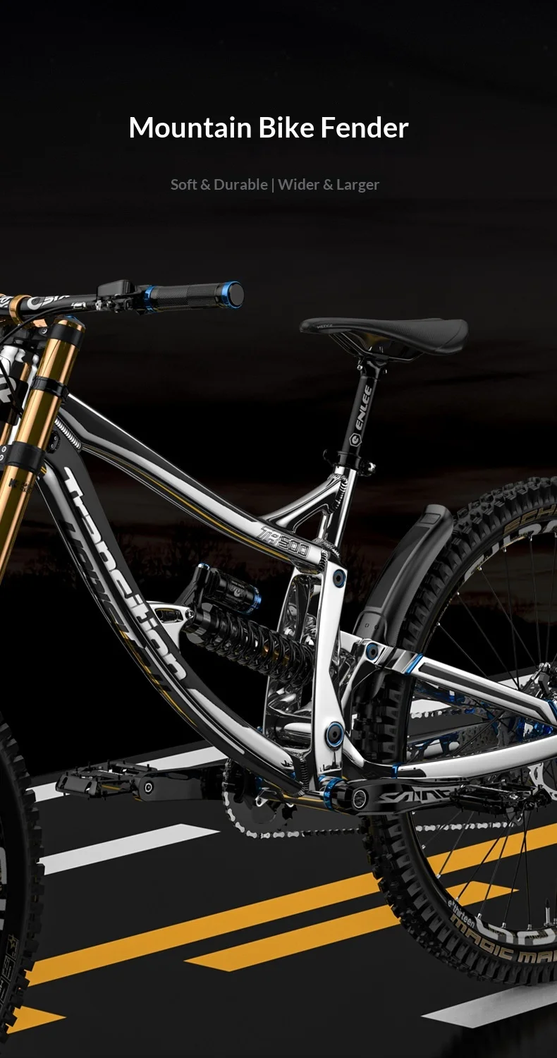 Guardabarros rígido universal delantero y trasero en bicicleta