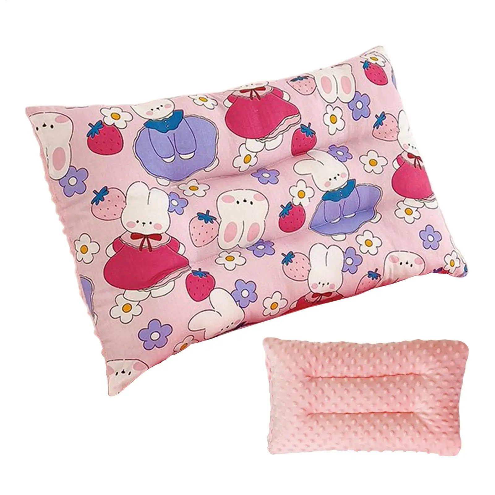 Almohada rosa con estampado de personaje infantil