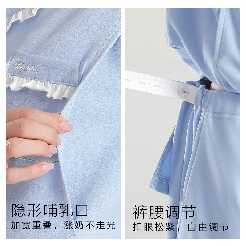 Pijama de lactancia en algodón para embarazadas y maternidad - imagen 5