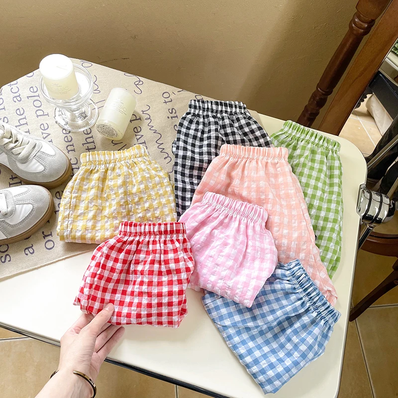 Pantalones cortos antimosquitos a cuadros para niña - imagen 2